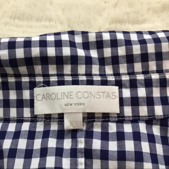 Caroline Constas Persephone Bell Sleeve Gingham Blouse - Picture 5 of 5